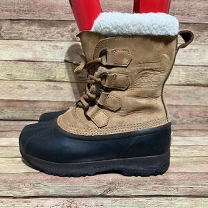 Sorel Brown Leather Caribou Winter Boots